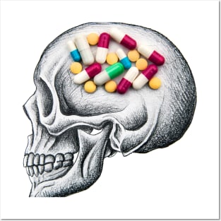 Addiction Skull Medicines - art by ben heine Posters and Art